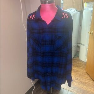 Torrid Blue Plaid Women's Top